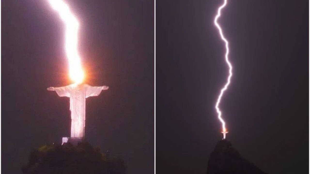 Христос, Рио де Жанейро, молния